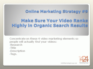 Online Marketing Strategy #9: Make Sure Your Video Ranks Highly in Organic Search Results